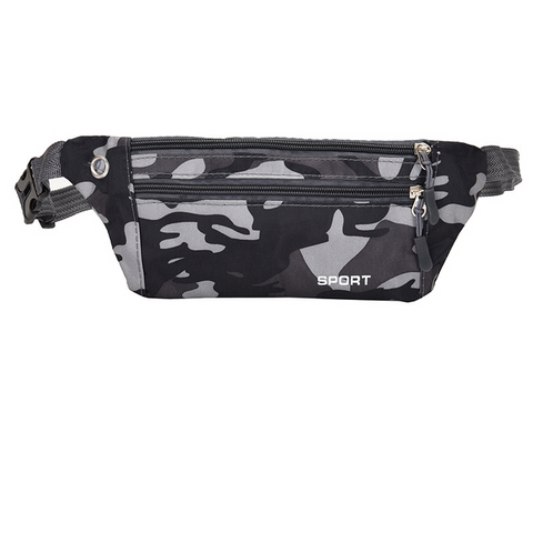 Fanny Pack With Gray Camouflage Pattern