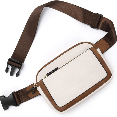 Fanny Pack Women Leather Border Brown