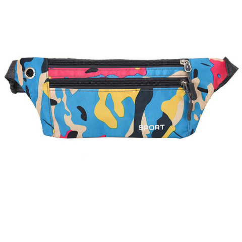 Fanny Pack With Blue Camouflage Pattern
