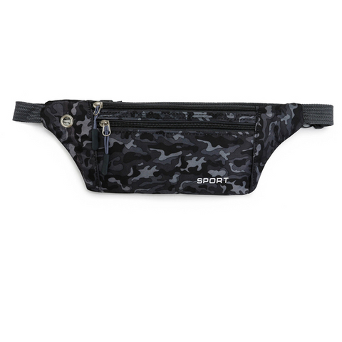 Fanny Pack With Black Camouflage Pattern