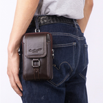 Fanny Pack Men's Leather Cell Phone Bag
