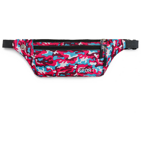 Fanny Pack With Red Camouflage Pattern
