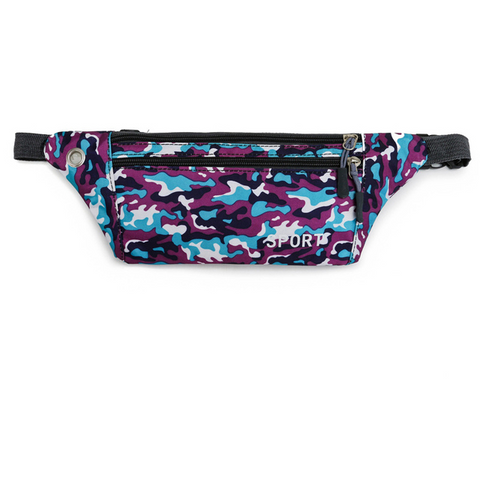 Fanny Pack With Purple Camouflage Pattern