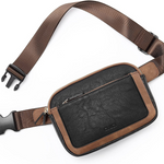 Fanny Pack Women Leather Border Brown